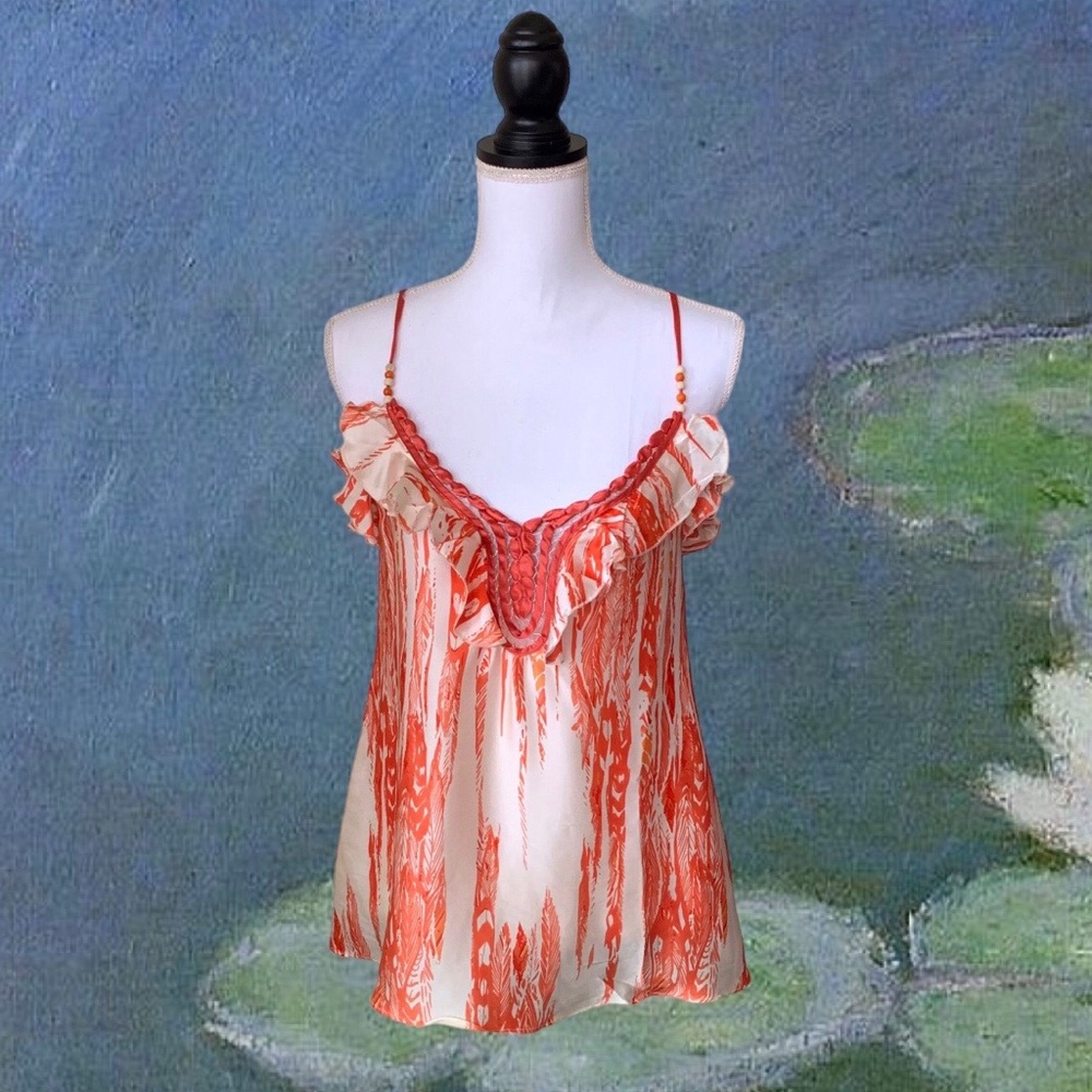 NAGEL OMBRE SILK TANK TOP TUNIC TOP SILK TOP SILK BLOUSE